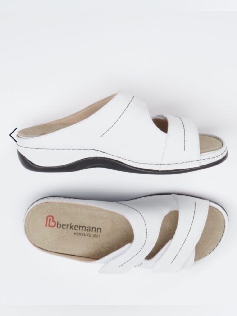 Berkemann Daria Women’s White Leather  Mules Size 9